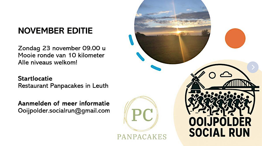 Gratis Ooijpolder Social Run op zondag 23 november