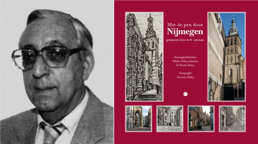 Dochter en kleinkinderen bundelen Toon Janssens tekeningen van de Oud-Nijmeegse binnenstad