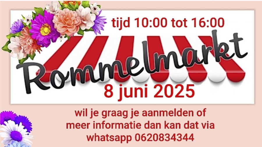 Rommelmarkt in Zwanenveld op 8 juni